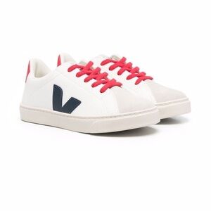VEJA Kids Esplar Lace Up Sneakers White Nautico Pekin Red Navy Big Kid